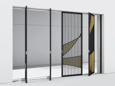 Aluminium door 321 3D model