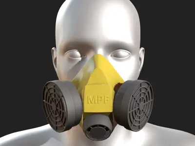 Gas mask isolated protection scifi futuristic  Low-poly 3D model