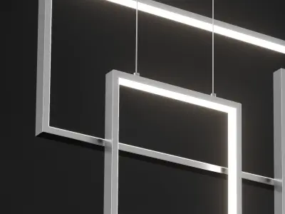 Rectangle Geometry Chandelier Loft-Concept 3D model