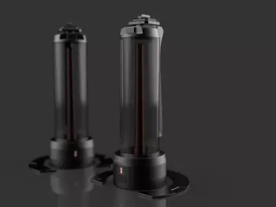 Sci-Fi Power Source Cylinder Battery Low-poly 3D model