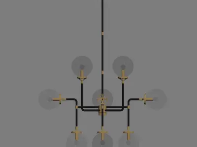 RH Bistro Globe Clear Glass 8-Light  3D model