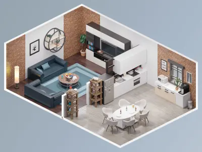 Room 35 Low-poly 3D model