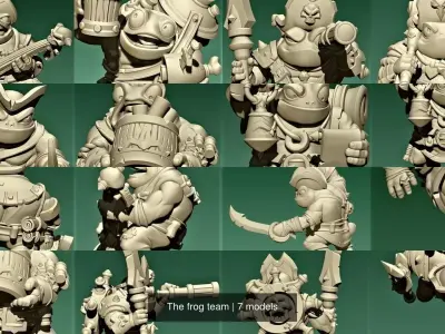The frog team 3D Model Pack