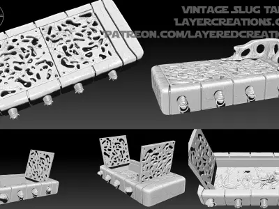 VintageStyleThrone vintage bug table 3D print model