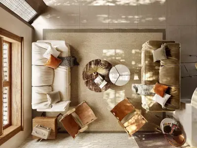 Pixels and Flowers living room interior scene 3D model