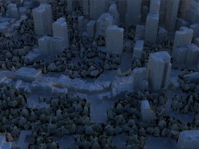 High-Detailed 3D City Model 2 Low-poly 3D model