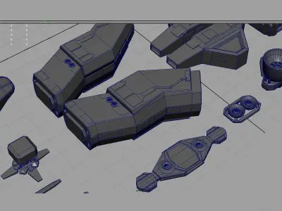 Spaceship Construction Kit Low-poly 3D model
