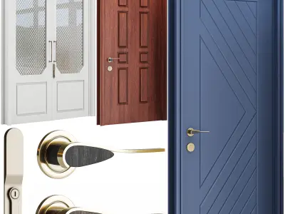 Set Classic Door 08 3D model