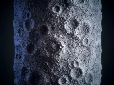 Moon Surface Stylized - Vol 01 - SBsar - Maps 3D model