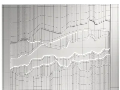 Decorativ panel wave 6 3D model