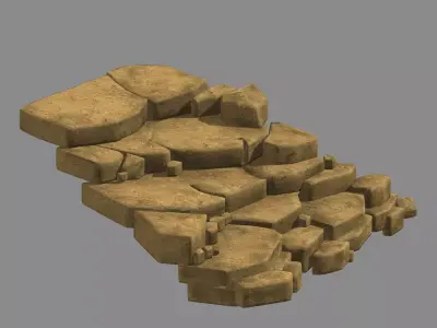 Empty Mulberry - steps - stone ladder 04 3D model