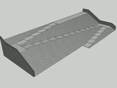 Marble stairs with ramp  3D model