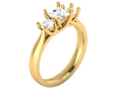 Elegant Vintage Style Engagement Ring 3D print model