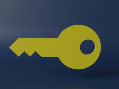 Cartoon Key Low-poly 3D model