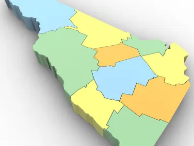 New Hampshire Political Map 3D model