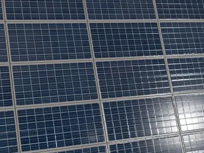 Modular Dark Solar Panel Array PBR Seamless Texture