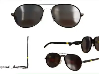 Sunglasses pair of Low-poly 3D model