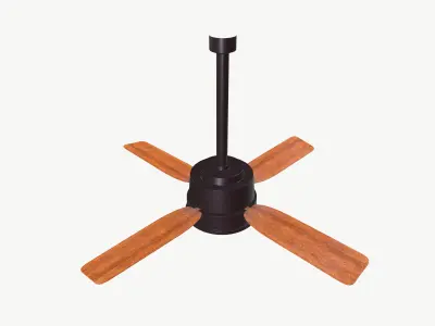 Ceiling fan Low-poly 3D model 3