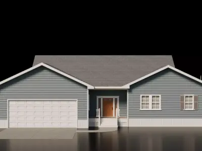 American Cottage House 7 Low-poly 3D model