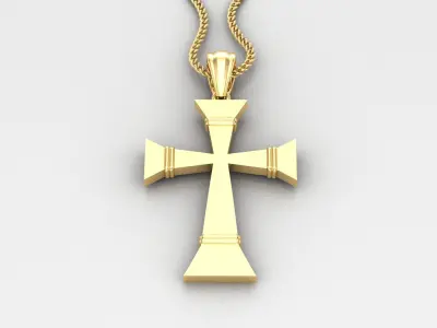 Light Gold 18K Cross Pendant 2CP065 3D print model