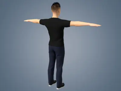 Realistic binding male staff Low-poly 3D model