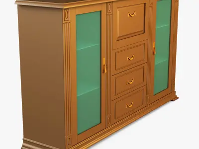Victory cabinet with doors and drawers 3D model