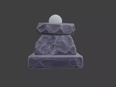 Stone Arch with Sphere Low-poly 3D model