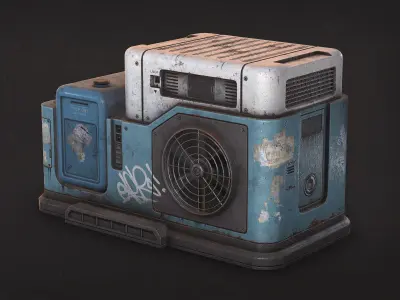 Air Condition Low Poly  Low-poly 3D model