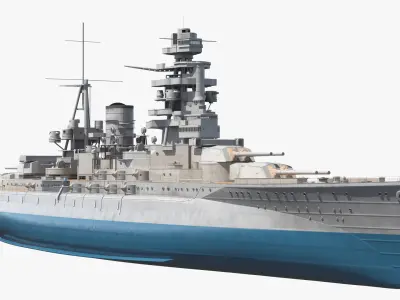  Worn Military Ship with Rust Patches and Decayed Deck Grey Used Simplified 