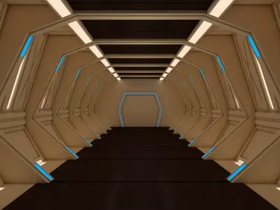 Sci Fi Corridor Low-poly 3D model