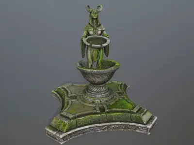 angel fountain Low-poly 3D model