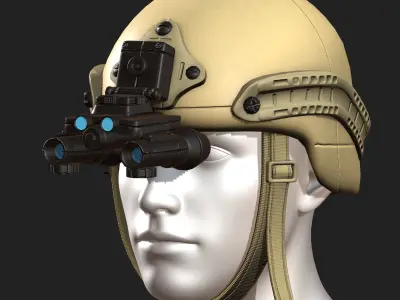 Helmet military combat soldier armor  Low-poly 3D model