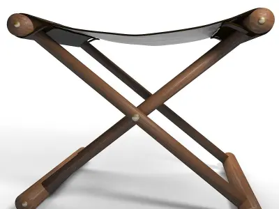 Leather Stool 3D model