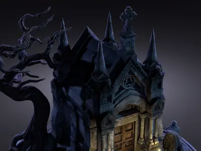 Old Crypt Low-poly 3D model