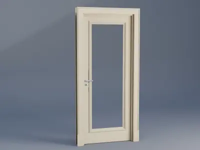 Glass Door Low-poly 3D model