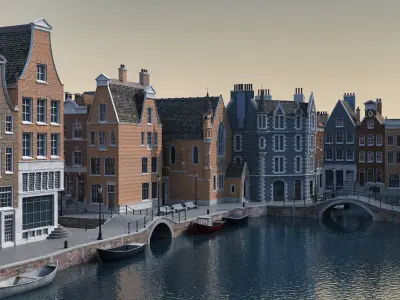  Amsterdam Port Scene 