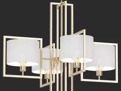 Conniston gold chandelier with shades 3D model