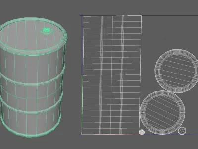 Oil barrel Low-poly 3D model