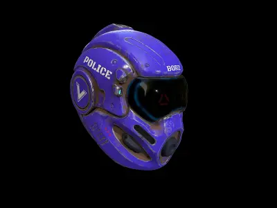 Helmet BORZ Police Low-poly 3D model