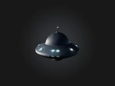 cartoon UFO 3D model by your3dworld