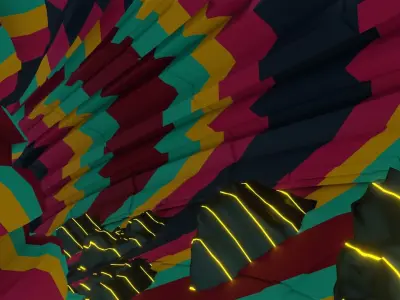Wild tunnel with graffiti  effects and 3D model included 3D model
