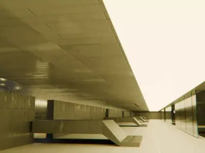 Brutalist Building 03 Low-poly 3D model