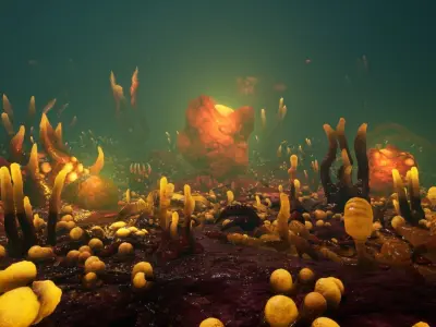 Alien Biomass Virus Infection Planet UE4 Low-poly 3D model