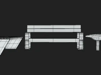 Urban Bench Set  Free 3D model