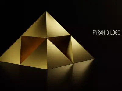 Pyramid Egypt Abstract Cube Logo customized Text with studio Free 3D model