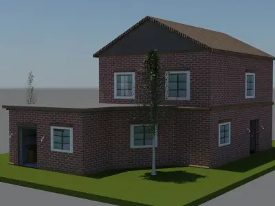 Model 16 Two Stories House Free 3D model