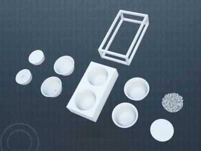 Pet bowl wet food water - Mia 3D model