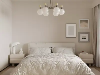 Modern bedroom 3D model 34