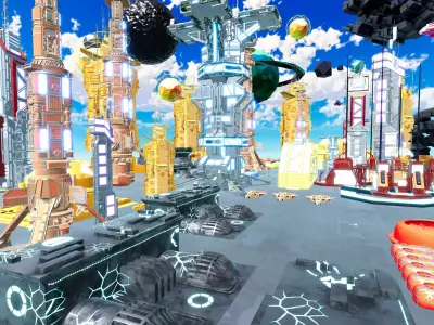 Sci Fi Mega Environment Pack Buildings Planets Space Low-poly 3D model