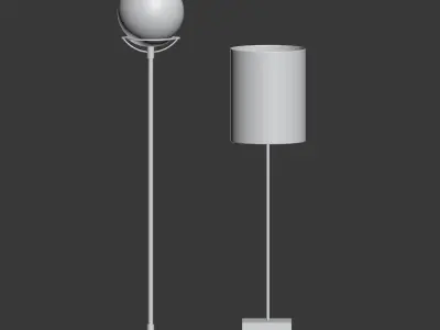 CB2 5 Floor Lamps Set 2 3D model